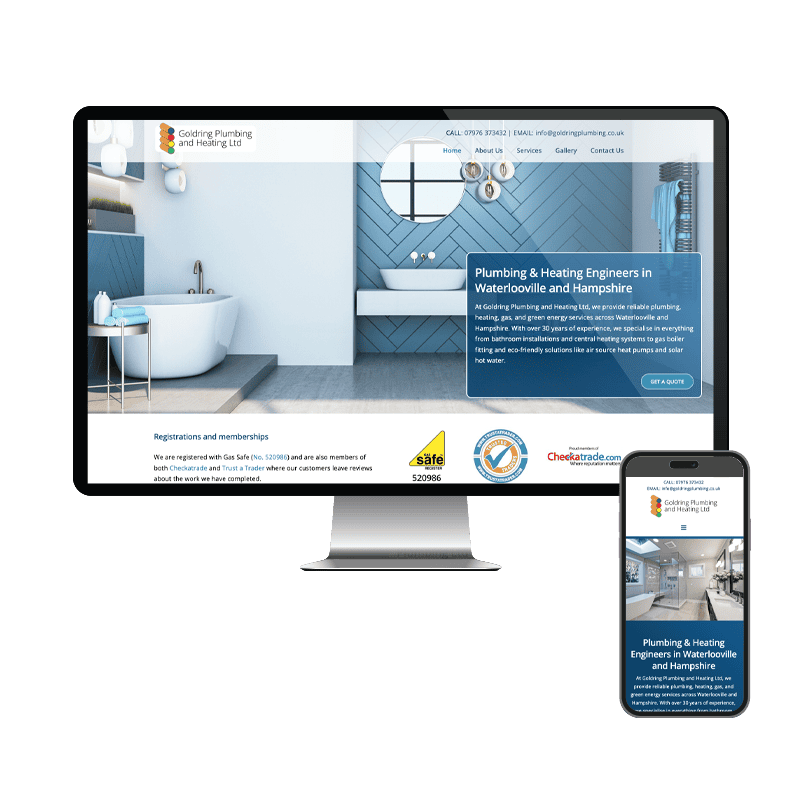 Neil Phillips Design - Web Design Waterlooville - Goldring Heating and Plumbing Website Project