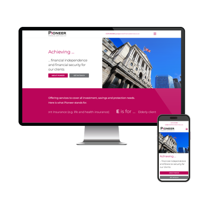 Neil Phillips Design - Web Design Waterlooville - Pioneer Financial Services Website Project